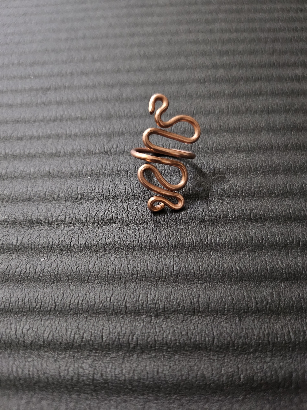 Handcrafted Copper Coil Ring - Rustic Rose Copper